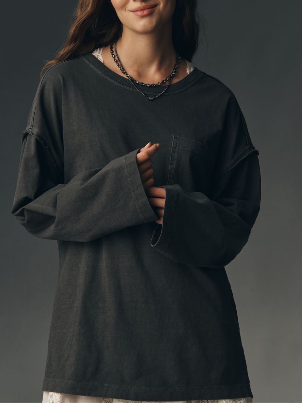 PILCRO➕NWT Long Sleeve Boyfriend Tee